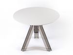 OMETTO transparenter runder runder Tisch aus Polycarbonat OMETTO - Weiße Platte - Durchmesser 90