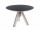 ROUND-TOPPED TRANSPARENT POLYCARBONATE DESIGN TABLE OMETTO - SMOKED - BLACK TOP -  DIAMETER 107