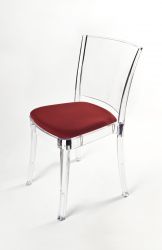 Transparent chair with pillow Lucienne - TREVIRA KAT FABRIC