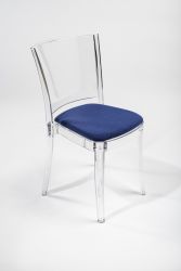 krzesło Lucienne z przeźroczystego z poduszką - TKANINĄ TREVIRA KAT