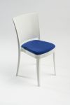 Chaise en polycarbonate blanc avec coussin Lucienne - TISSU TREVIRA KAT