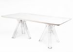 Table transparente 200x100 Design Polycarbonate OMETTO - Blanc - Rectangulaire