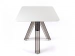 Transparenter quadratischer Tisch aus Polycarbonat Smoke Design Ometto - Weiß Plan - cm. 80x80