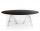 OVAL-TOPPED TRANSPARENT DESIGN POLYCARBONATE TABLE OMETTO  - WHITE TOP -  cm 180x115