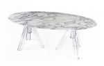 Table Ovale Marbre Blanc ARABESCATO  - 200x115 OMETTO