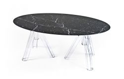 Table Ovale Marbre Noir MARQUINA - 180x115 - OMETTO