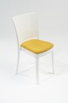 Waiß polycarbonat-stuhl mit kissen Lucienne - TREVIRA CANVAS STOFF