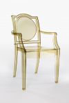 TRANSPARENT GHOST CHAIR POLYCARBONATE WITH ARMRESTS LA16 - AMBER