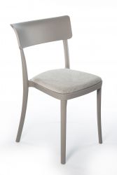 Chaise polypropylène rembourrée en velours design moderne, de cuisine, salle à manger et bistrot - Saretina - 5 couleurs