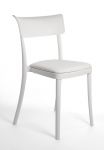 Krzesło tapicerowane polipropylenowe Saretina White - z poduszką z białej ekoskóry Nabuk