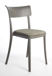Plastic chair polypropylene, upholstered dining chair, modern design for kitchen and bar - Eco-leather Saretina 2 colors