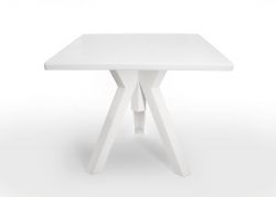 Square Outdoor Table in Polypropylene  Ometto White Base White Top - cm 80x80