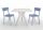 Tavolo da Esterno Quadrato in Polipropilene  Ometto Base Bianca Piano Bianco  - cm 80x80