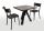 Quadratischer Tisch für den Außenbereich aus Polypropylen  Ometto Schwarze Basis Antike Kiefernplatte - cm 80x80