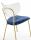 Przezroczyste wyściełane aksamitne krzesło Made in Italy, metalowa rama z oparciem NEUTRALNY - SURI - 5 kolorów
