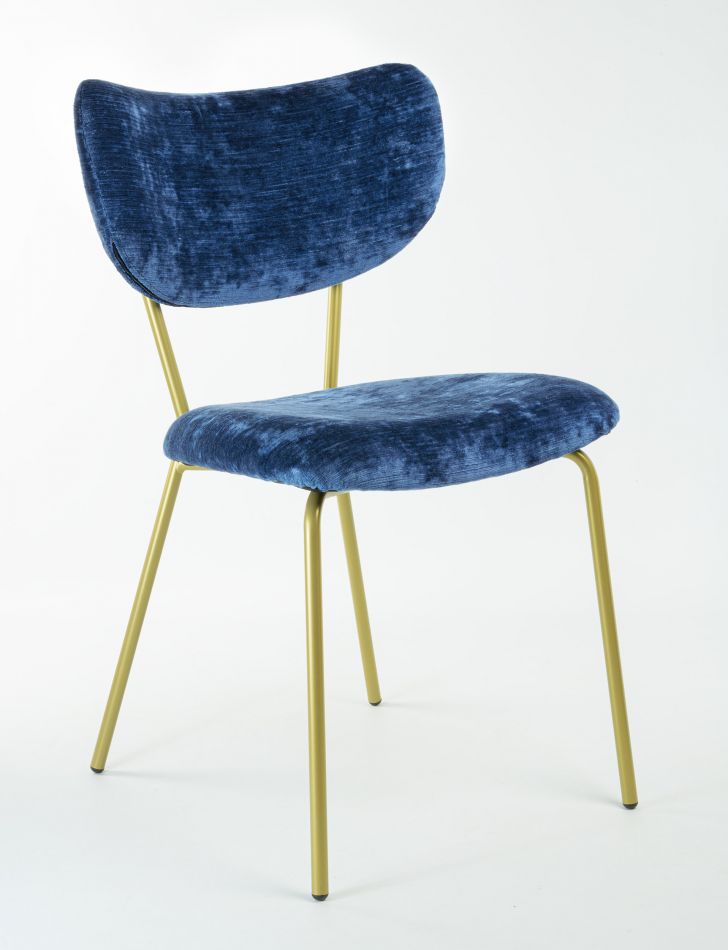 Sedia velluto imbottita Design Moderno alta qualità Made In Italy - Telaio  Metallo ORO velluto pregiato 5 colori - SURI