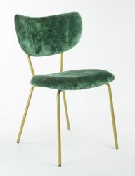 Chaise velours rembourrée Design Moderne qualité Made In Italy - Structure en métal OR - velours fin 5 couleurs -SURI