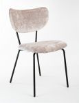 Wyściełane aksamitne krzesło Modern Design Made In Italy jakość - CZARNY metalowa rama delikatny aksamit 5 kolorów - SUR
