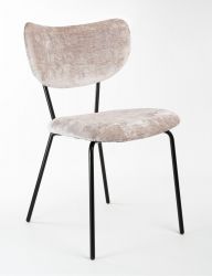 Chaise velours rembourrée Design Moderne qualité Made In Italy - Structure en métal NOIR - velours fin 5 couleurs -SURI