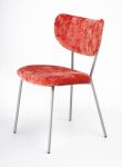 Wyściełane aksamitne krzesło Nowoczesny design Made In Italy jakość - SZARY metalowa rama z delikatnego aksamitu 5 kolor