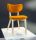 Chaise bois rembourrée design moderne Made in Italy - Structure en hêtre teinté moka, velours BOUCLE 2 couleurs - SURI 