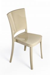 Chaise Polycarbonate Cappuccino couleur LUCIENNE