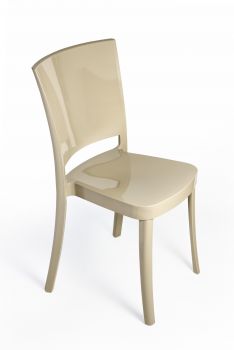 Chaise Polycarbonate Cappuccino couleur LUCIENNE