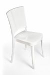 Krzesło z poliwęglanu na bardzo wysoki połysk Lucienne czysto biały