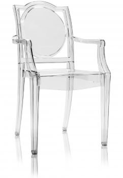Krzeslo Ghost Przezroczyste z Poliweglanu z Podlokietnikami La16 Neutralne