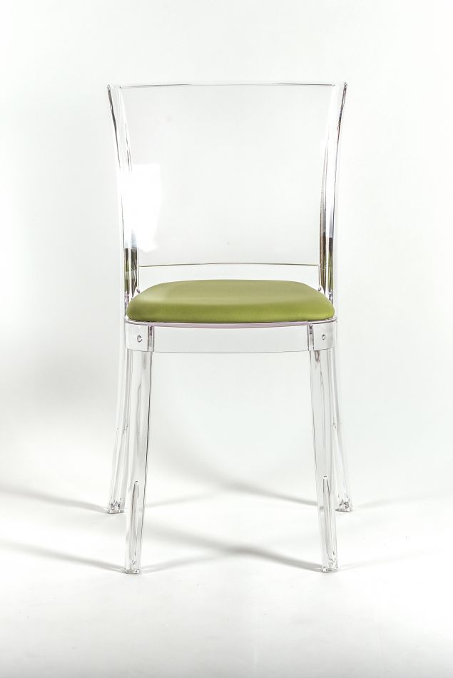 ALMA DESIGN set da 4 sedie con cuscino JULIE (Bianco / cuscino panna -  Polipropilene ed ecopelle Touch Cat.A) 